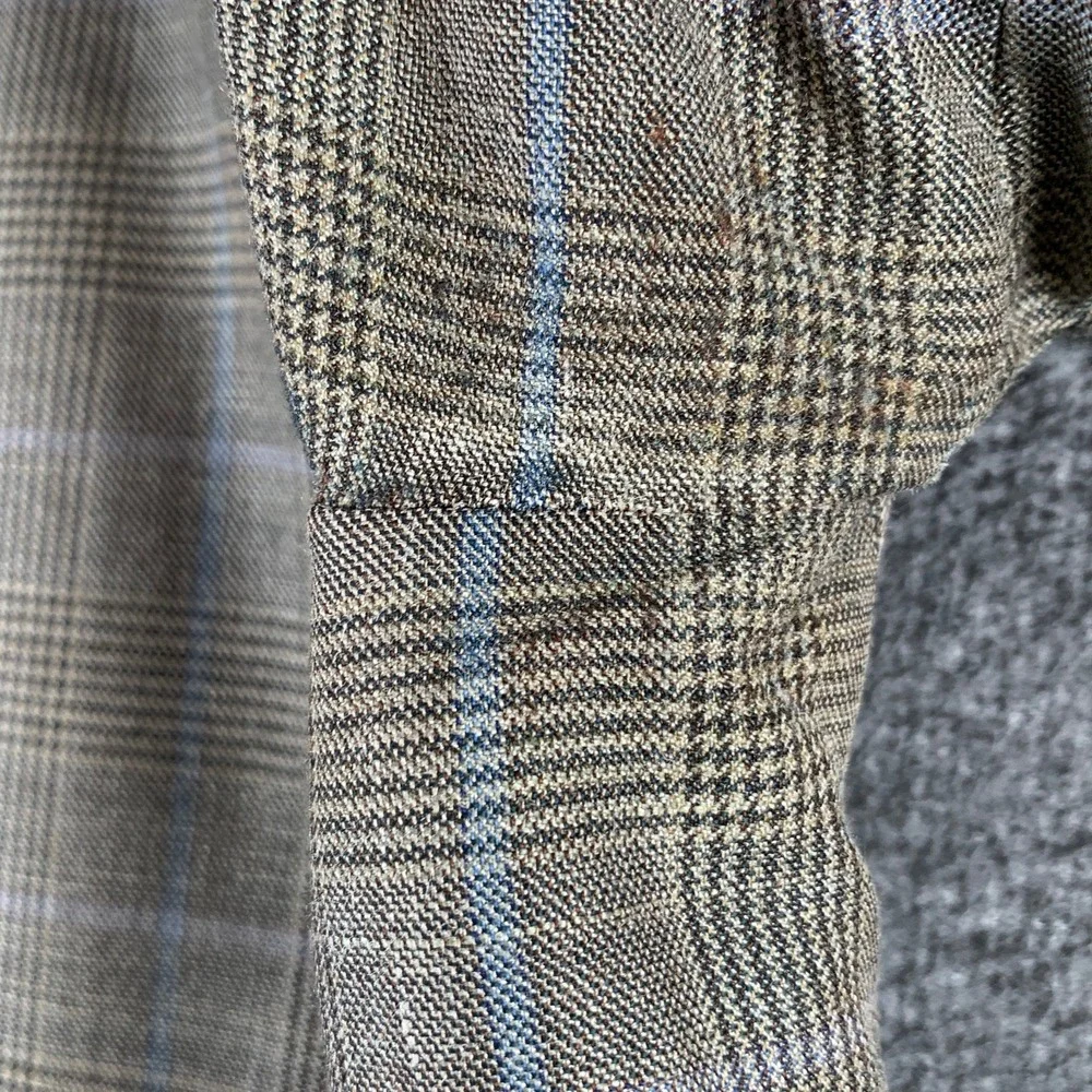Ermenegildo Zegna Blazer Men 40R Silk Linen Glen Check Windowpane Sport Coat
